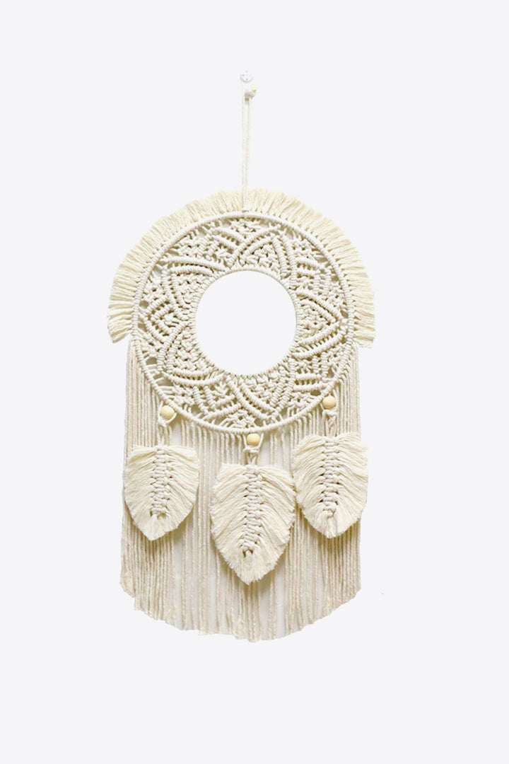 Hand-Woven Fringe Macrame Wall Hanging-Trendsi-Cream-One Size-[option4]-[option5]-[option6]-[option7]-[option8]-Shop-Boutique-Clothing-for-Women-Online