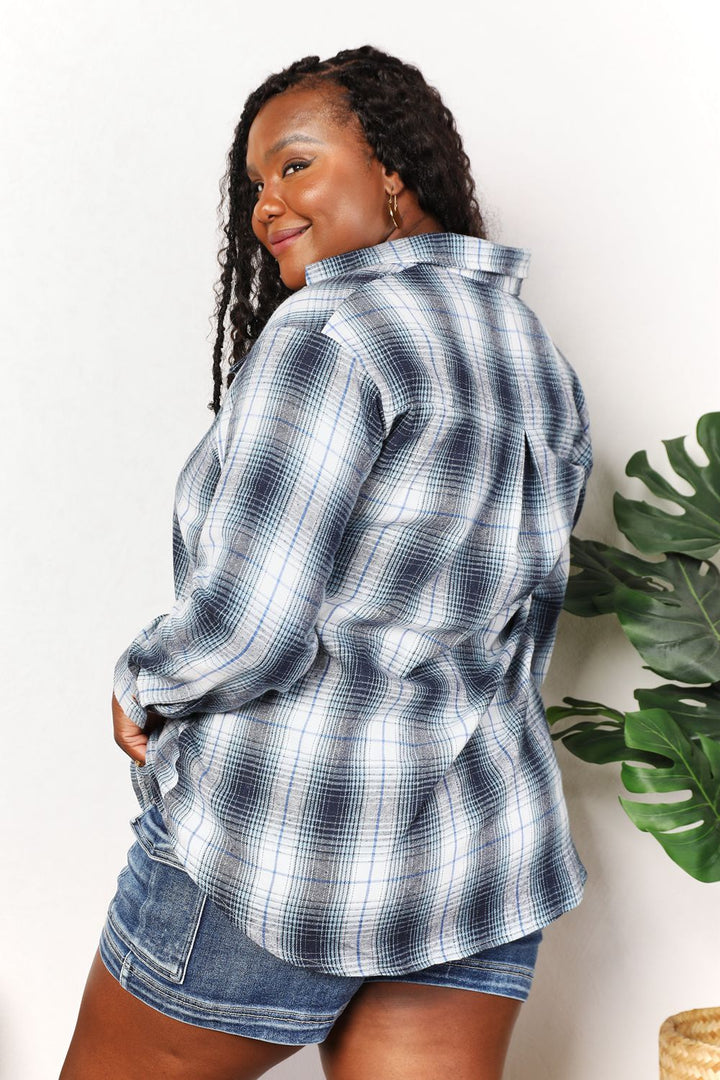Double Take Plaid Dropped Shoulder Shirt-Trendsi-[option4]-[option5]-[option6]-[option7]-[option8]-Shop-Boutique-Clothing-for-Women-Online