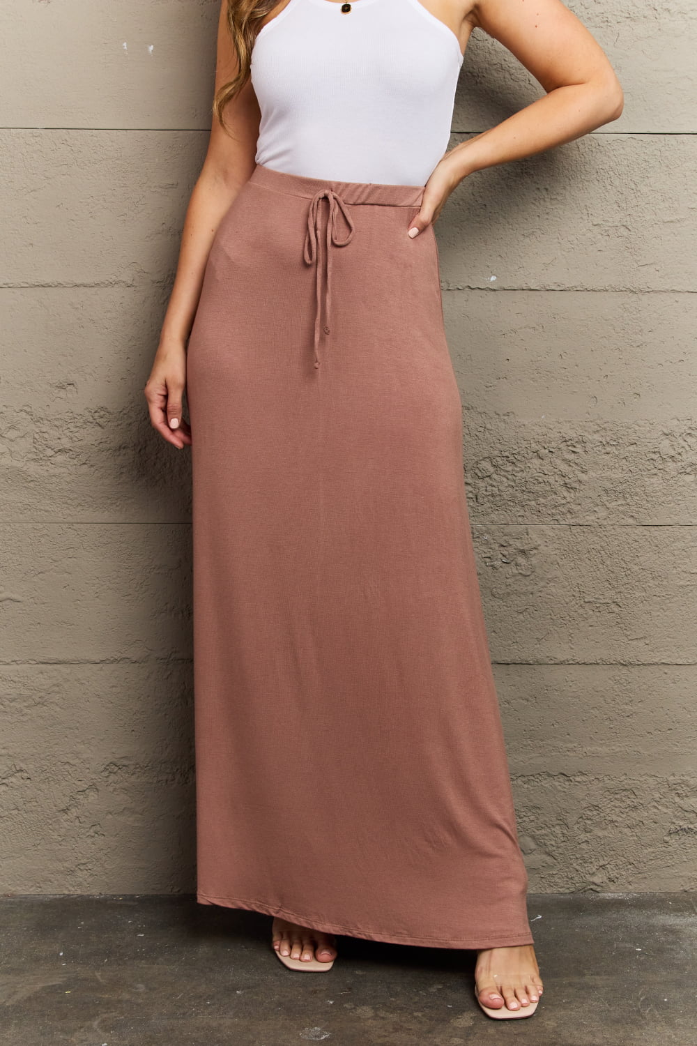 Culture Code For The Day Flare Maxi Skirt in Chocolate-Trendsi-Chocolate-S-[option4]-[option5]-[option6]-[option7]-[option8]-Shop-Boutique-Clothing-for-Women-Online