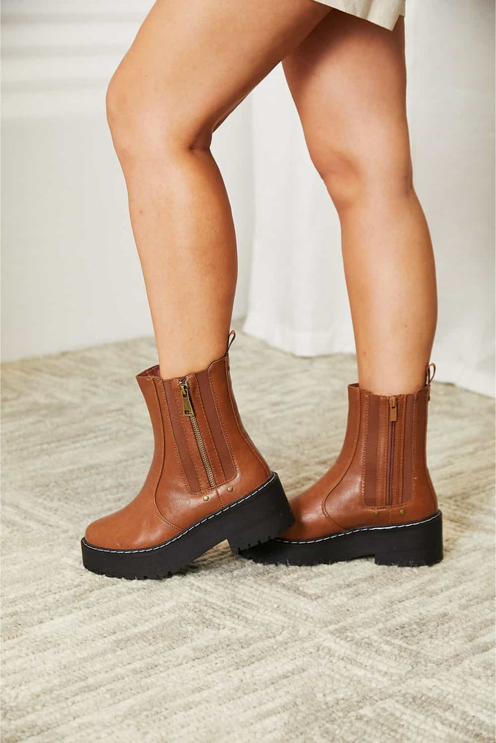 Forever Link Side Zip Platform Boots-Trendsi-[option4]-[option5]-[option6]-[option7]-[option8]-Shop-Boutique-Clothing-for-Women-Online