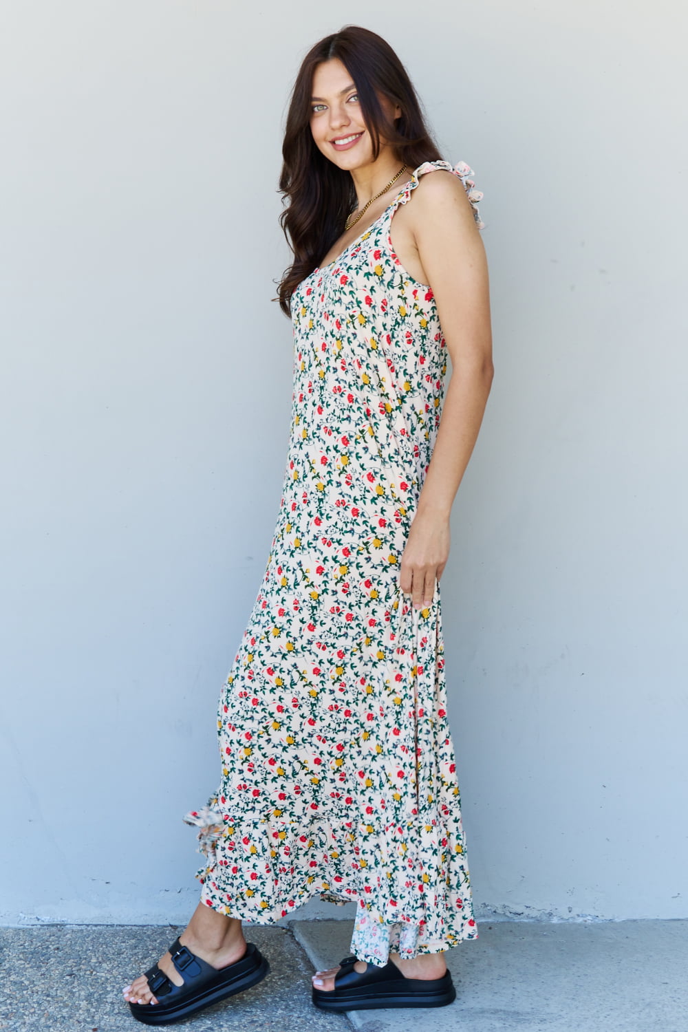 Doublju In The Garden Ruffle Floral Maxi Dress in Natural Rose-Trendsi-[option4]-[option5]-[option6]-[option7]-[option8]-Shop-Boutique-Clothing-for-Women-Online