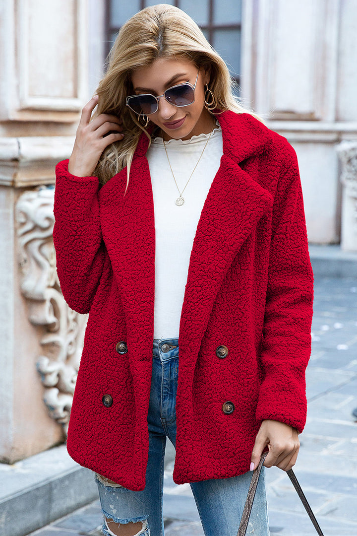 Lapel Collar Teddy Sherpa Coat-Trendsi-[option4]-[option5]-[option6]-[option7]-[option8]-Shop-Boutique-Clothing-for-Women-Online