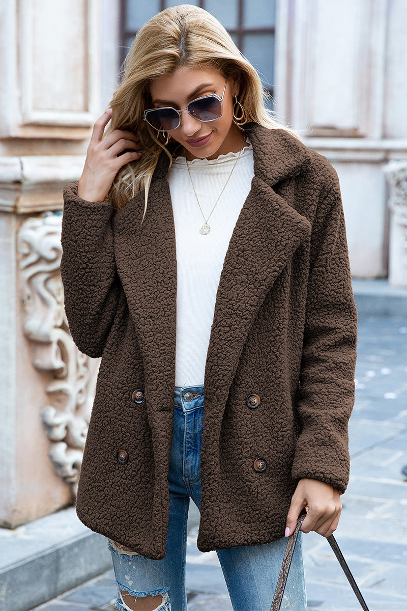 Lapel Collar Teddy Sherpa Coat-Trendsi-[option4]-[option5]-[option6]-[option7]-[option8]-Shop-Boutique-Clothing-for-Women-Online