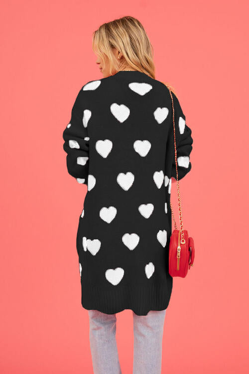 Lovestruck Heart Open Front Cardigan with Pockets-Trendsi-[option4]-[option5]-[option6]-[option7]-[option8]-Shop-Boutique-Clothing-for-Women-Online