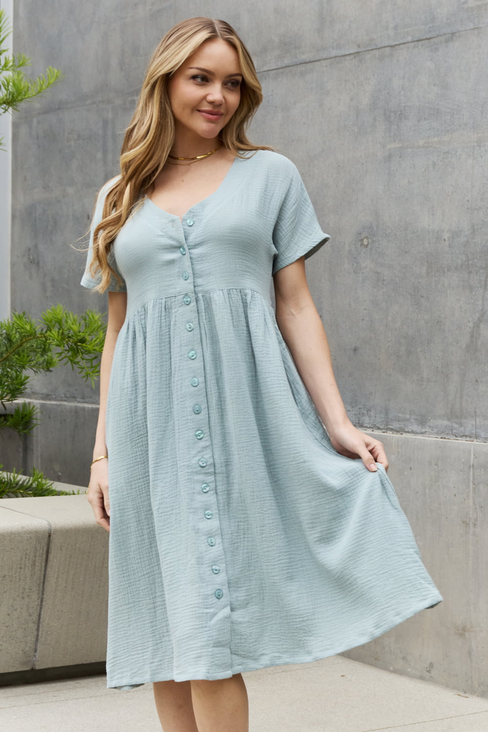 Sweet Lovely By Jen Button Down Midi Dress-Trendsi-[option4]-[option5]-[option6]-[option7]-[option8]-Shop-Boutique-Clothing-for-Women-Online