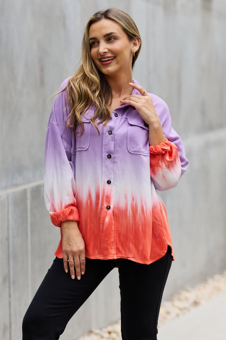 White Birch Relaxed Fit Tie-Dye Button Down Top-Trendsi-[option4]-[option5]-[option6]-[option7]-[option8]-Shop-Boutique-Clothing-for-Women-Online