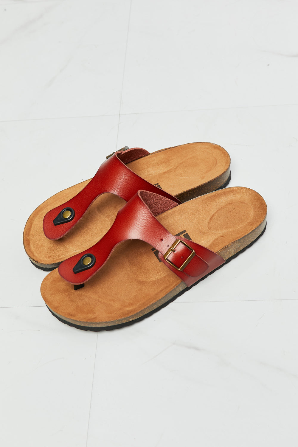 MMShoes Drift Away T-Strap Flip-Flop in Red-Trendsi-[option4]-[option5]-[option6]-[option7]-[option8]-Shop-Boutique-Clothing-for-Women-Online