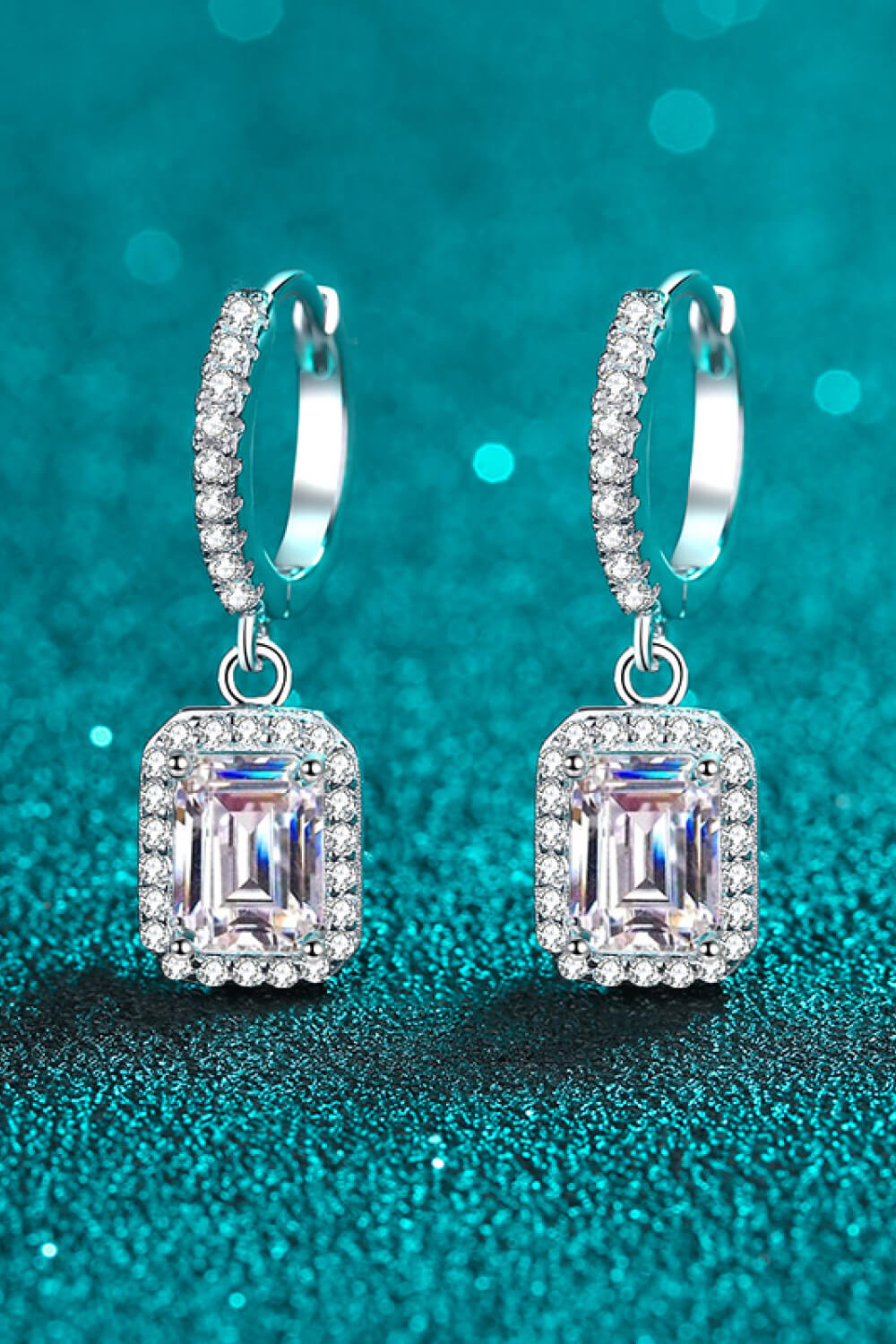 2 Carat Moissanite 925 Sterling Silver Drop Earrings-Trendsi-Silver-One Size-[option4]-[option5]-[option6]-[option7]-[option8]-Shop-Boutique-Clothing-for-Women-Online