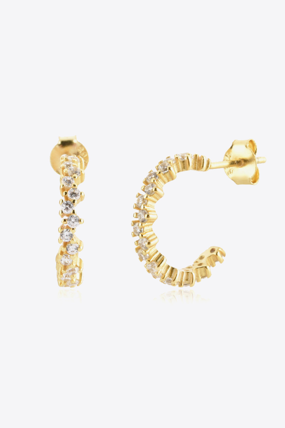 Inlaid Zircon C-Hoop Earrings-Trendsi-White-One Size-[option4]-[option5]-[option6]-[option7]-[option8]-Shop-Boutique-Clothing-for-Women-Online