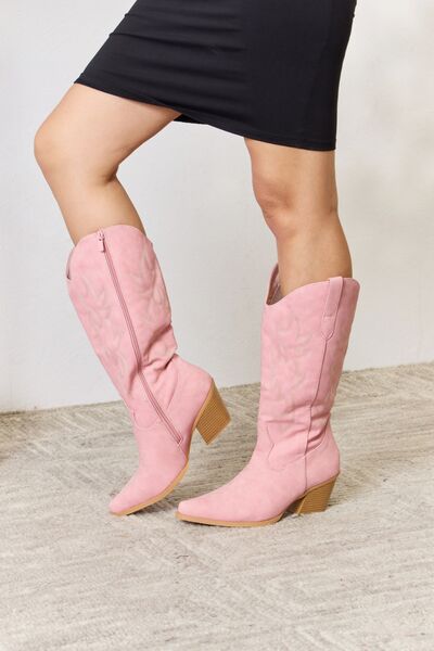 Forever Link Pink Knee High Cowboy Boots-Trendsi-[option4]-[option5]-[option6]-[option7]-[option8]-Shop-Boutique-Clothing-for-Women-Online