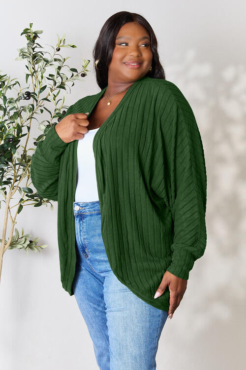 Basic Bae Ribbed Cocoon Cardigan-Trendsi-[option4]-[option5]-[option6]-[option7]-[option8]-Shop-Boutique-Clothing-for-Women-Online