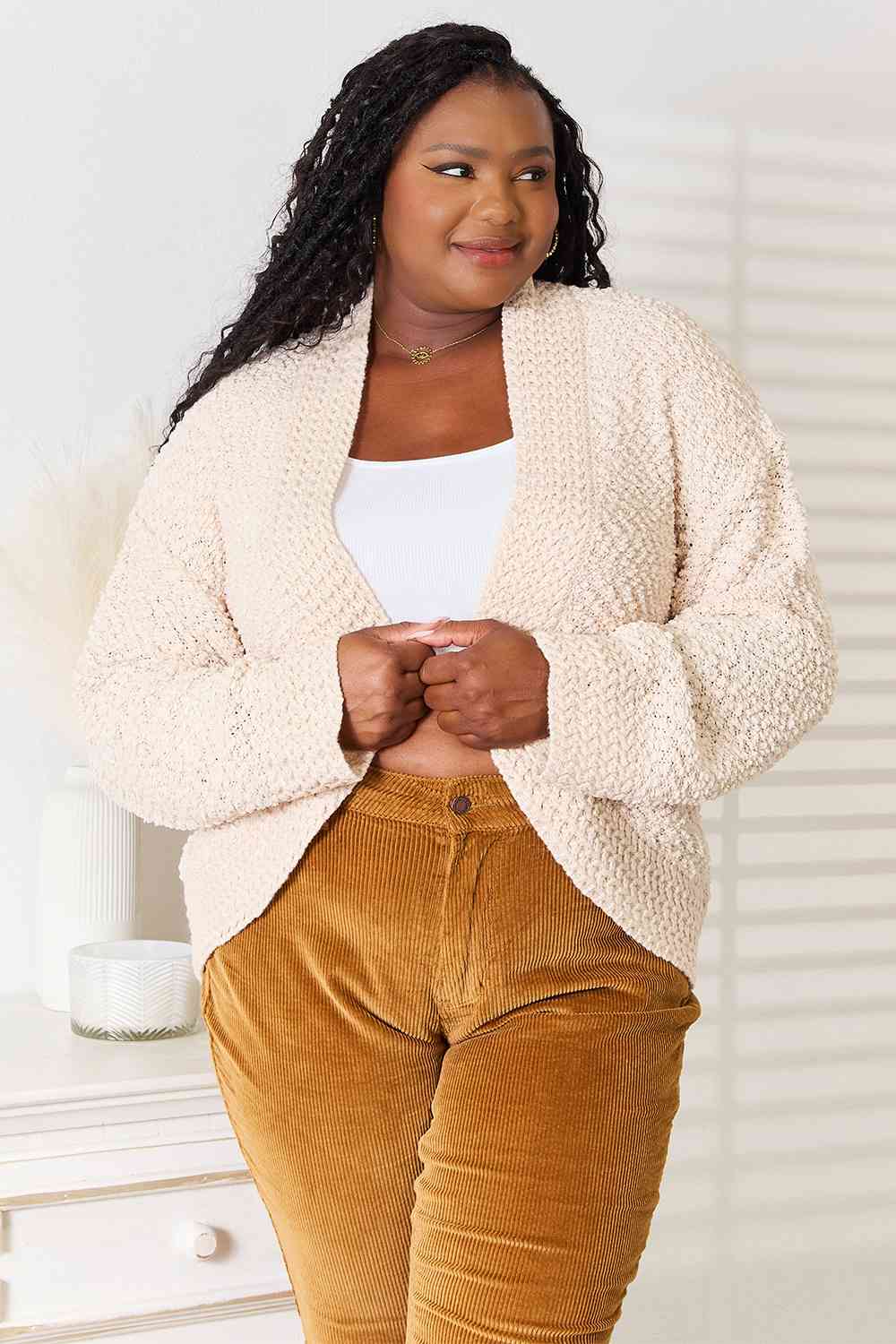 Double Take Open Front Long Sleeve Cardigan-Trendsi-Cream-S-[option4]-[option5]-[option6]-[option7]-[option8]-Shop-Boutique-Clothing-for-Women-Online