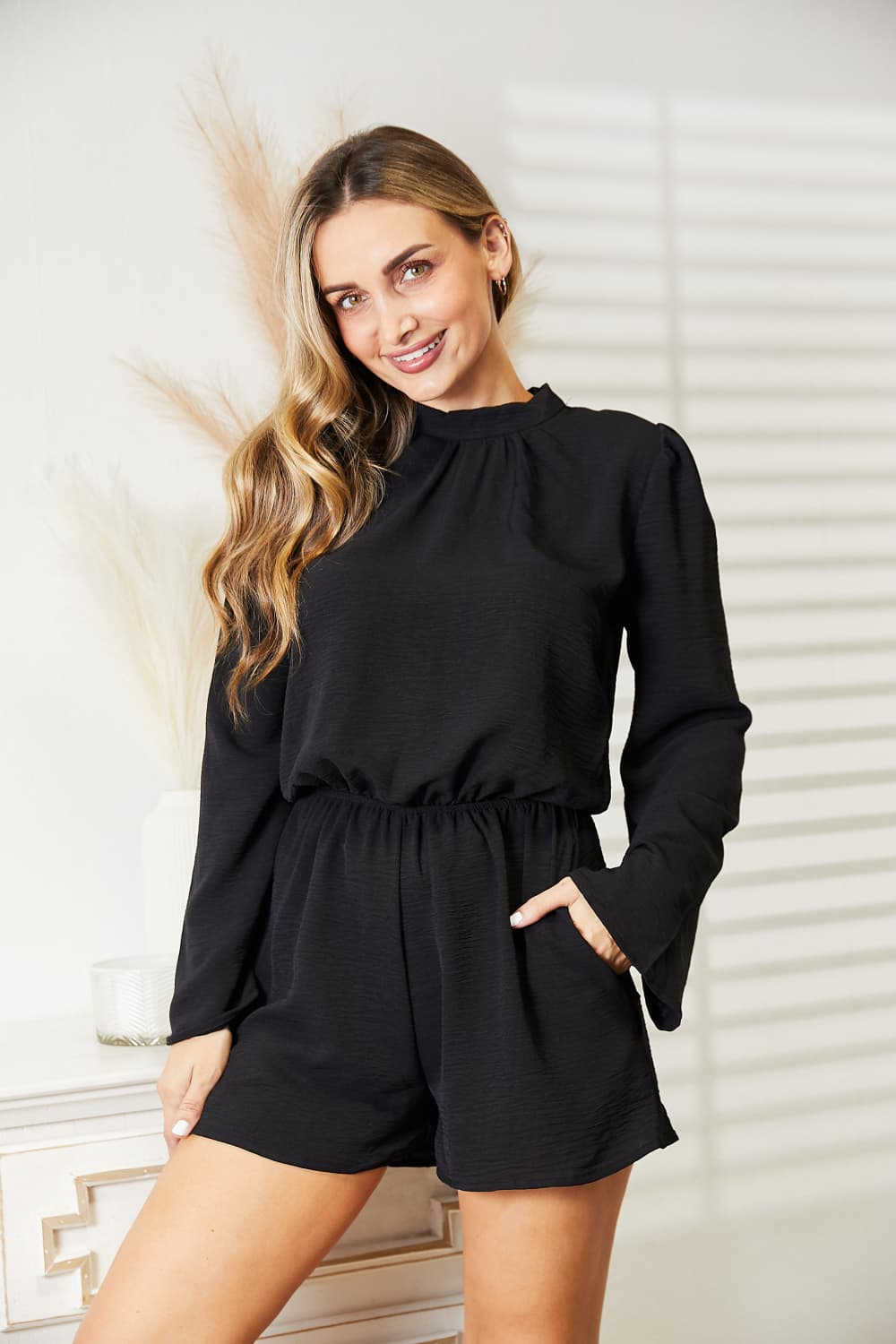 Culture Code Open Back Romper with Pockets-Trendsi-[option4]-[option5]-[option6]-[option7]-[option8]-Shop-Boutique-Clothing-for-Women-Online