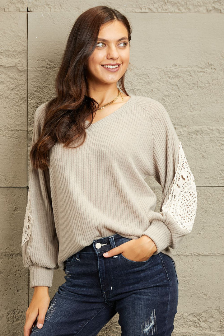 Sew In Love Lace Patch Detail Sweater-Trendsi-[option4]-[option5]-[option6]-[option7]-[option8]-Shop-Boutique-Clothing-for-Women-Online