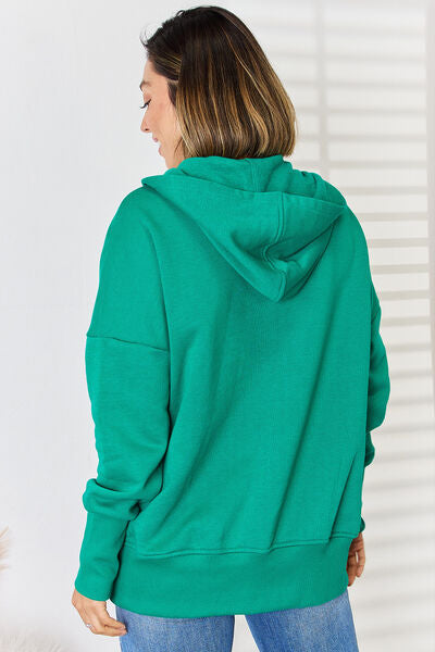Zenana Half Snap Long Sleeve Hoodie-Trendsi-[option4]-[option5]-[option6]-[option7]-[option8]-Shop-Boutique-Clothing-for-Women-Online