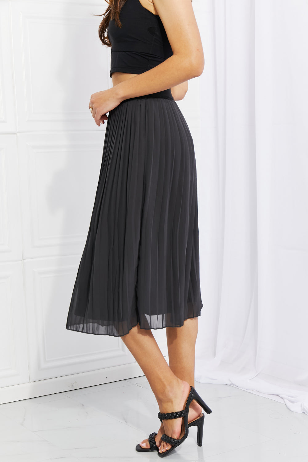 Zenana Romantic At Heart Pleated Chiffon Midi Skirt-Trendsi-[option4]-[option5]-[option6]-[option7]-[option8]-Shop-Boutique-Clothing-for-Women-Online