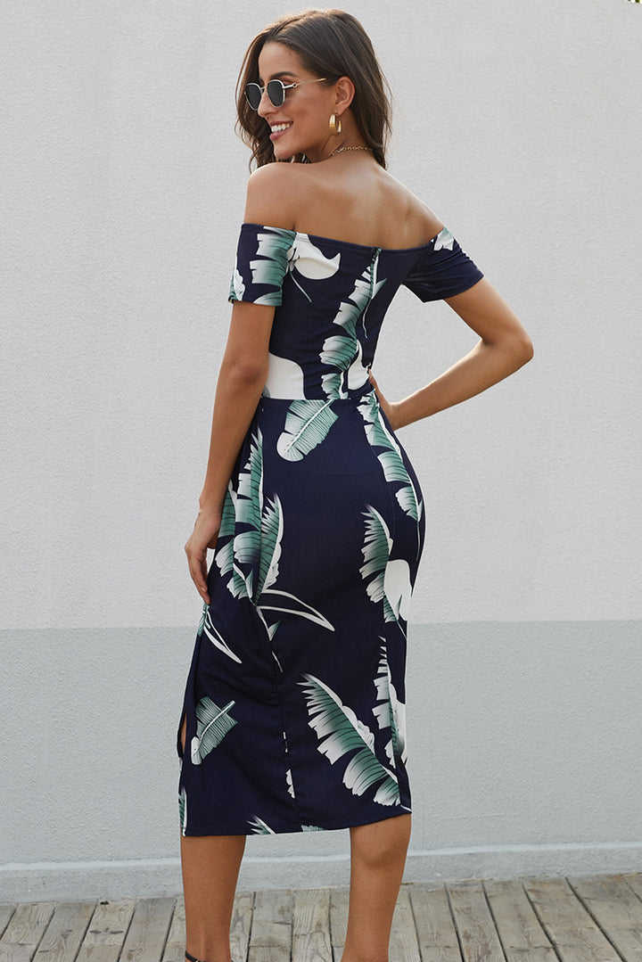 Printed Off-Shoulder Split Dress-Trendsi-[option4]-[option5]-[option6]-[option7]-[option8]-Shop-Boutique-Clothing-for-Women-Online