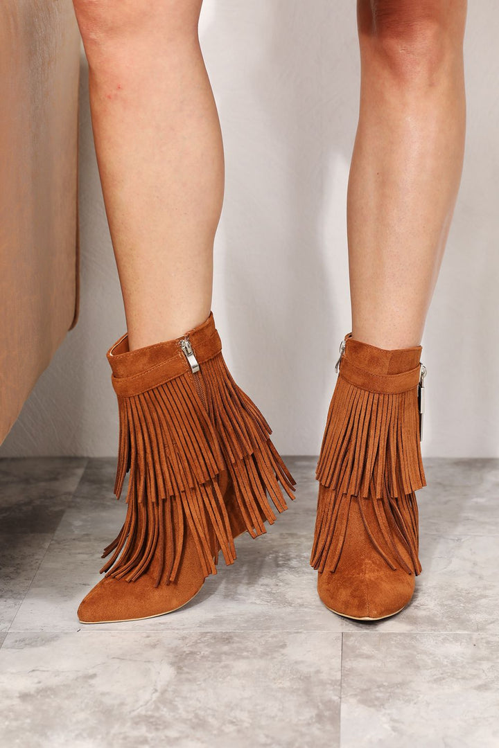 Legend Women's Tassel Wedge Heel Ankle Booties-Trendsi-Ochre-6-[option4]-[option5]-[option6]-[option7]-[option8]-Shop-Boutique-Clothing-for-Women-Online