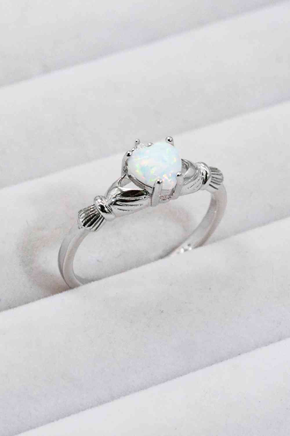925 Sterling Silver Heart Opal Ring-Trendsi-Opal-5-[option4]-[option5]-[option6]-[option7]-[option8]-Shop-Boutique-Clothing-for-Women-Online