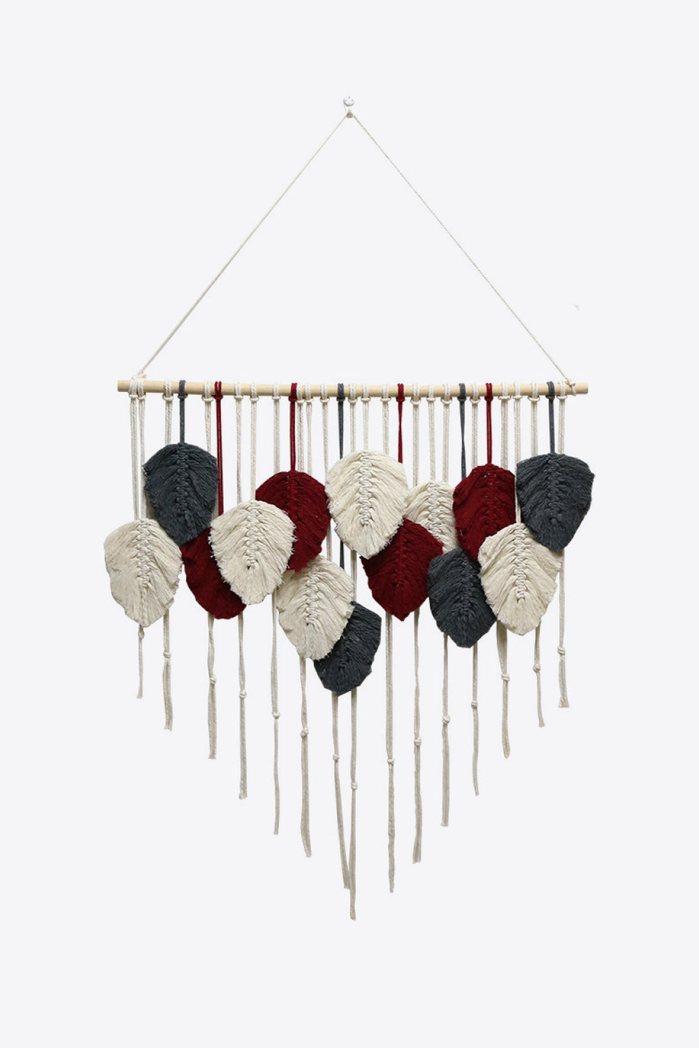Hand-Woven Feather Macrame Wall Hanging-Trendsi-Wine-One Size-[option4]-[option5]-[option6]-[option7]-[option8]-Shop-Boutique-Clothing-for-Women-Online