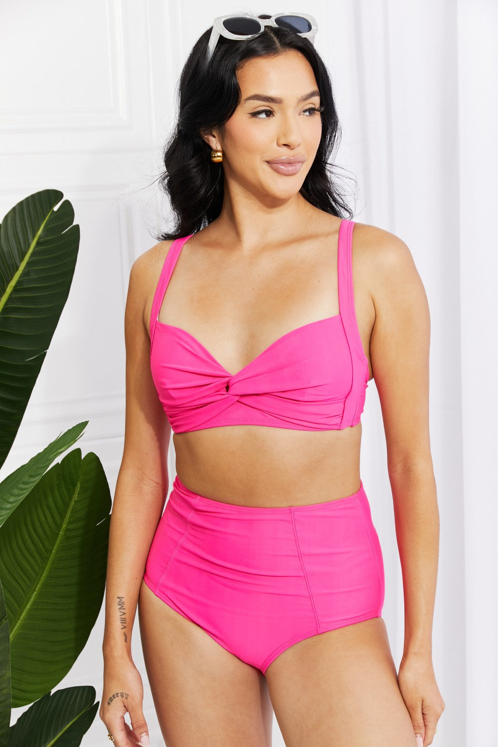 Marina West Swim Take A Dip Twist High-Rise Bikini in Pink-Trendsi-[option4]-[option5]-[option6]-[option7]-[option8]-Shop-Boutique-Clothing-for-Women-Online