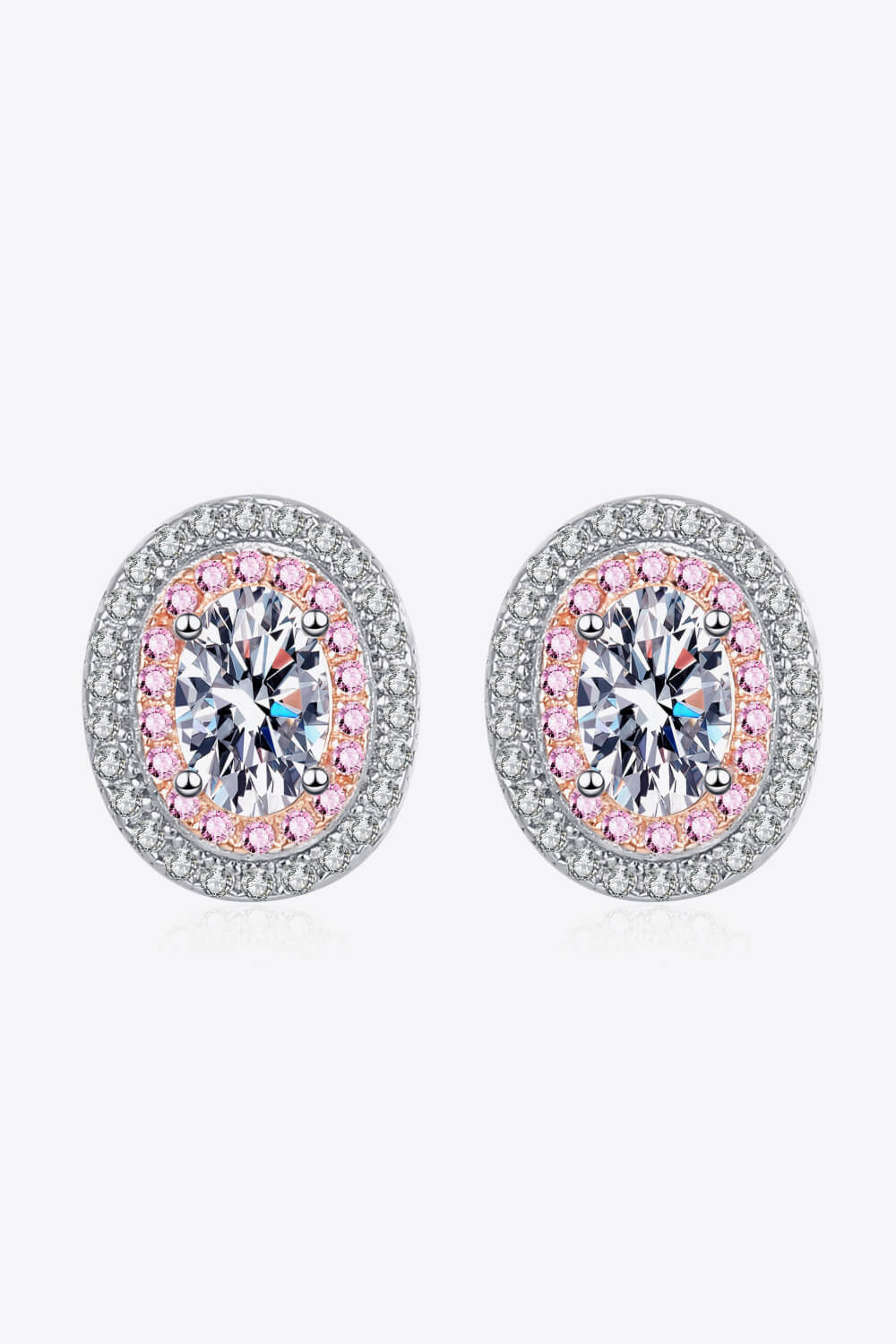 Platinum-Plated Moissanite Stud Earrings-Trendsi-Pink/White-One Size-[option4]-[option5]-[option6]-[option7]-[option8]-Shop-Boutique-Clothing-for-Women-Online