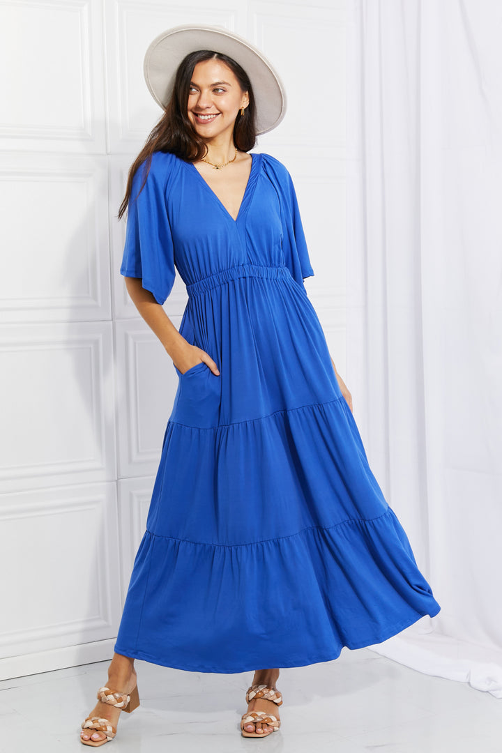 Culture Code My Muse Flare Sleeve Tiered Maxi Dress-Trendsi-Cobalt Blue-S-[option4]-[option5]-[option6]-[option7]-[option8]-Shop-Boutique-Clothing-for-Women-Online