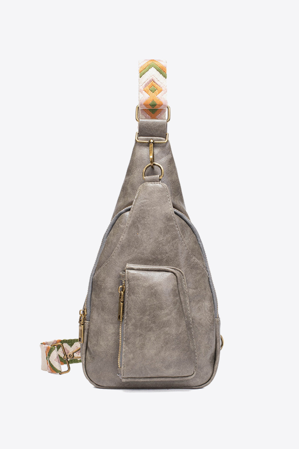 All The Feels Vegan Leather Sling Bag-Trendsi-Gray-One Size-[option4]-[option5]-[option6]-[option7]-[option8]-Shop-Boutique-Clothing-for-Women-Online