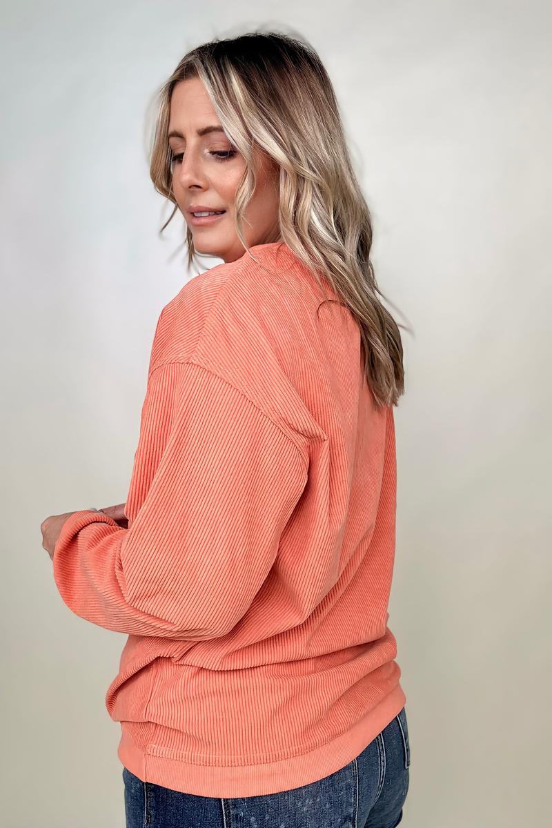 Whatever Spices Your Pumpkin Oversized Corduroy Graphic Sweatshirt-Sweatshirts-Kiwidrop-[option4]-[option5]-[option6]-[option7]-[option8]-Shop-Boutique-Clothing-for-Women-Online